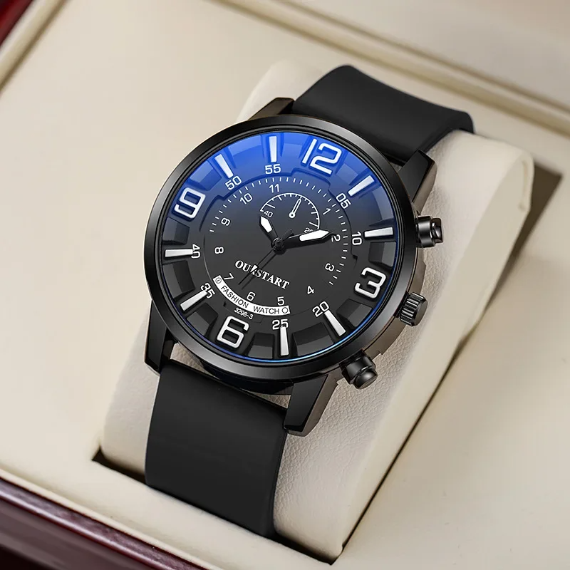 Relógios de pulso de quartzo masculino, relógios simples de silicone, relógio casual masculino, presente para o cotidiano